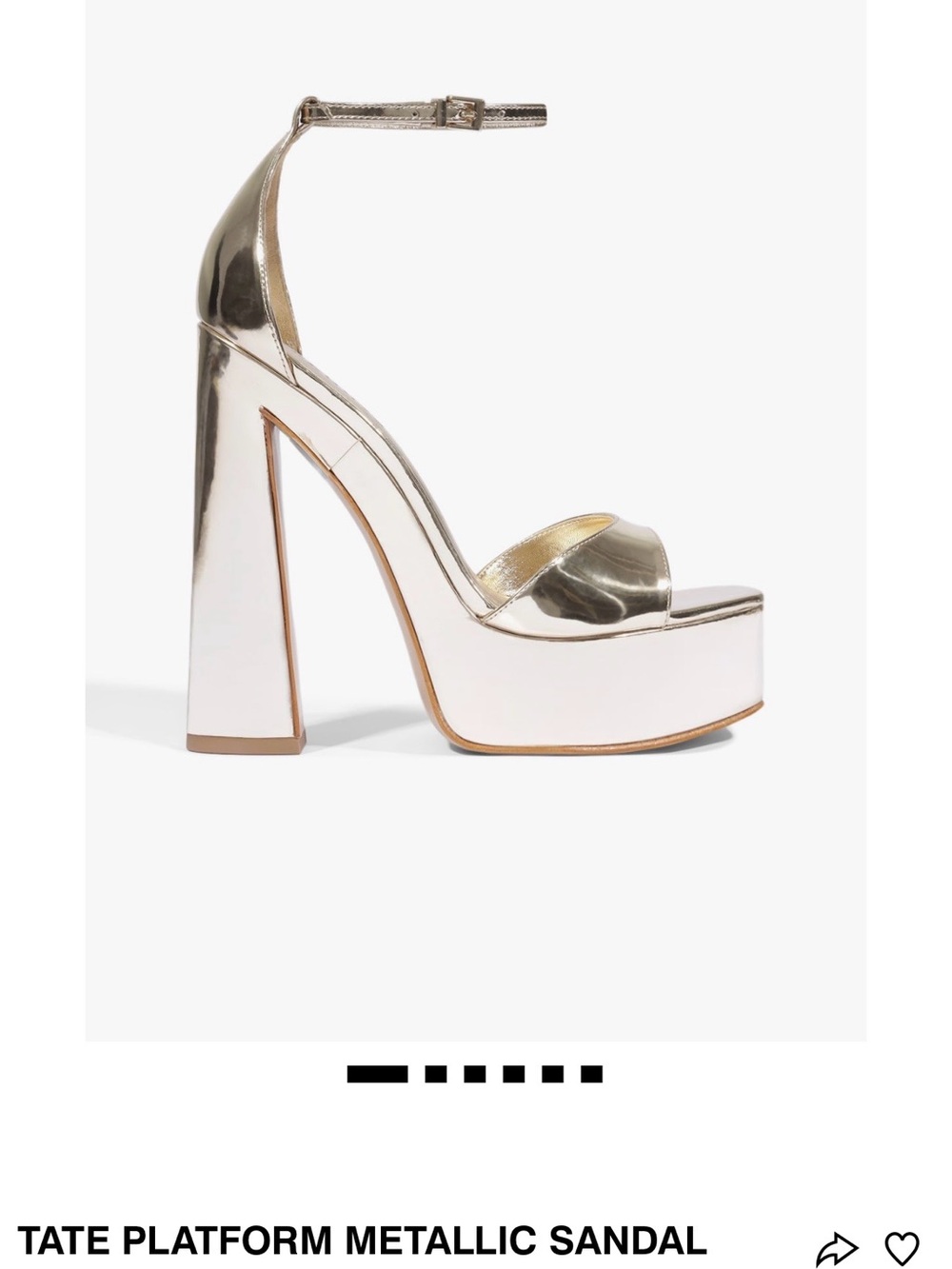 SCHUTZ Metallic Gold Platform Ankle-Strap Sandal